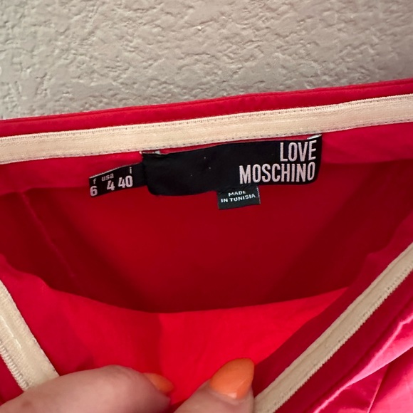 Love Moschino red plated dress with white heart size 4 - Picture 6 of 7